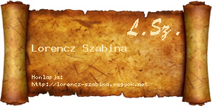 Lorencz Szabina névjegykártya